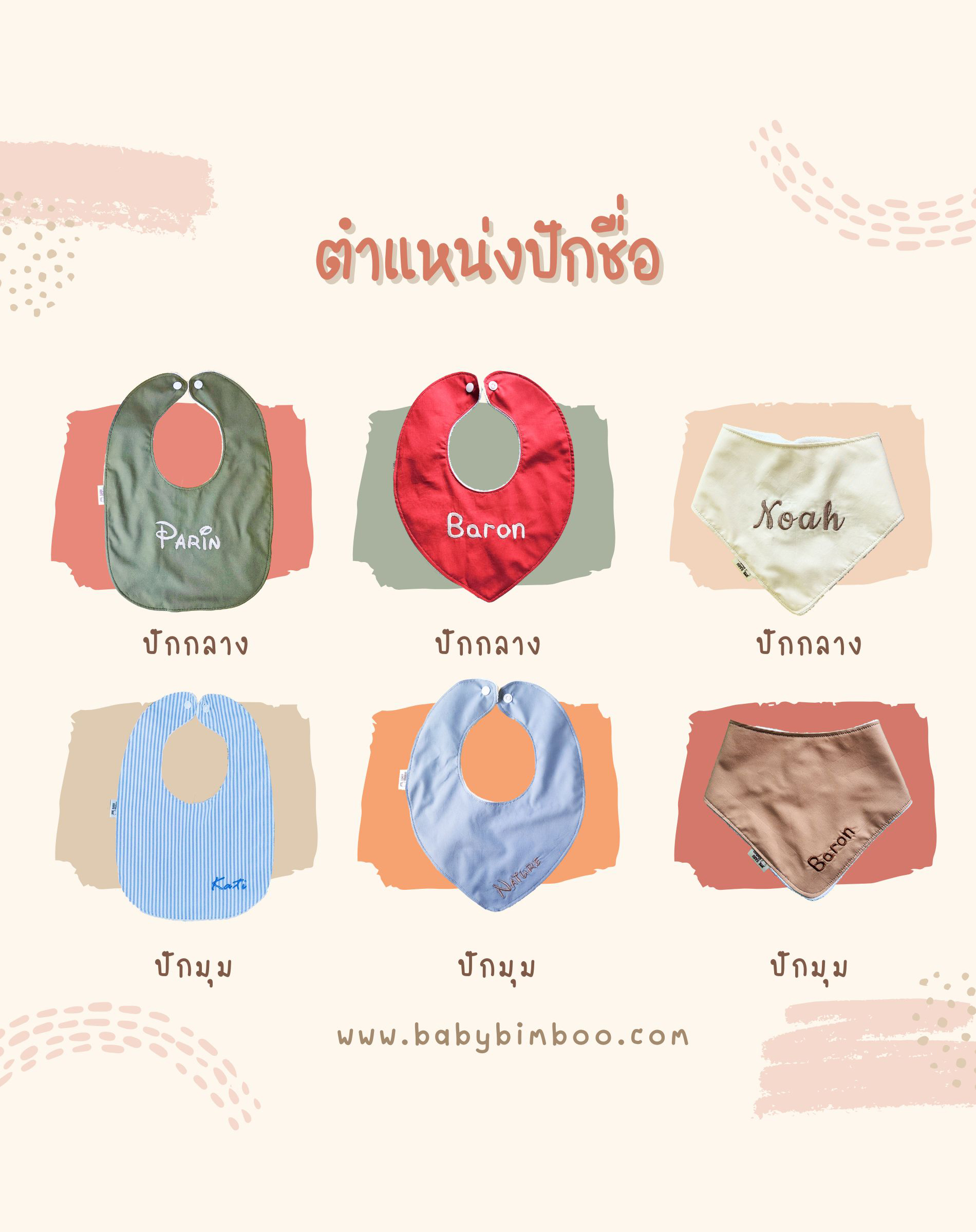 เลือกตำแหน่งปักชื่อ